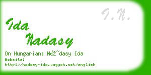 ida nadasy business card